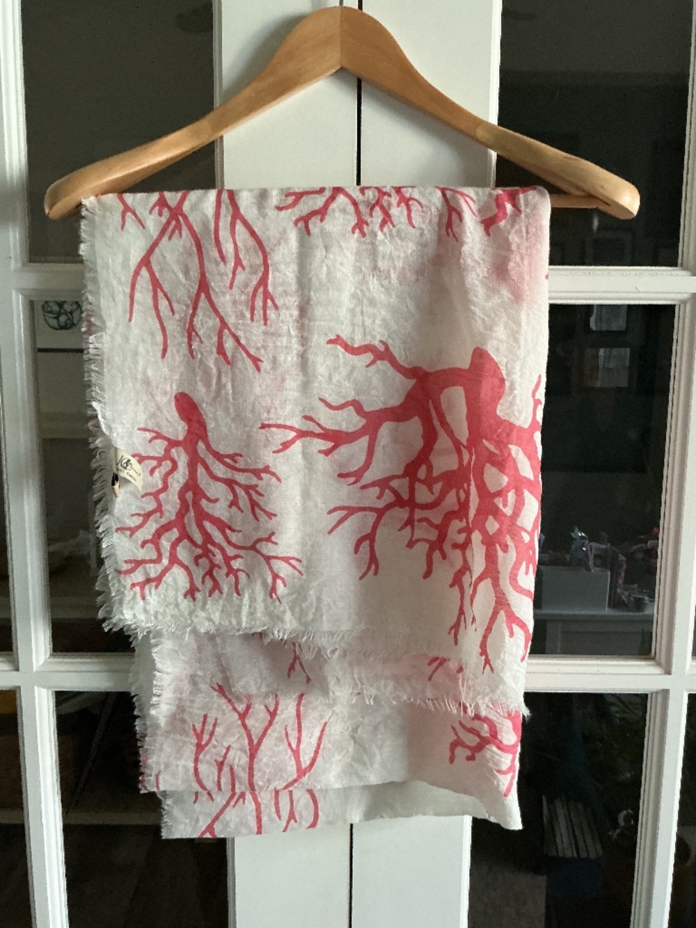 Coral and Cream Nautical Scarf